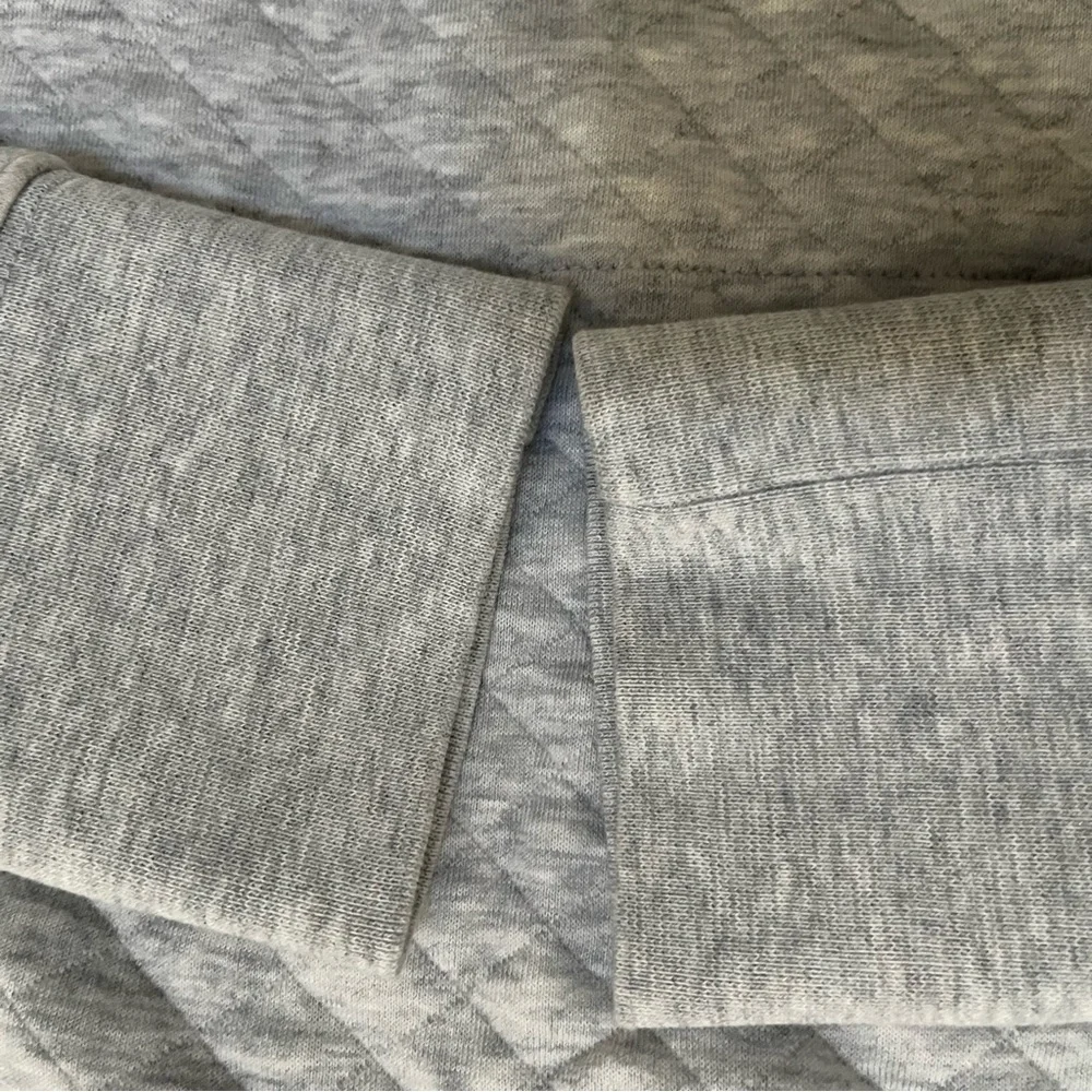 LL Bean 502745 quilted quarter zip 1/4 light gray pullover lightweight jacket XS - Picture 4 of 10